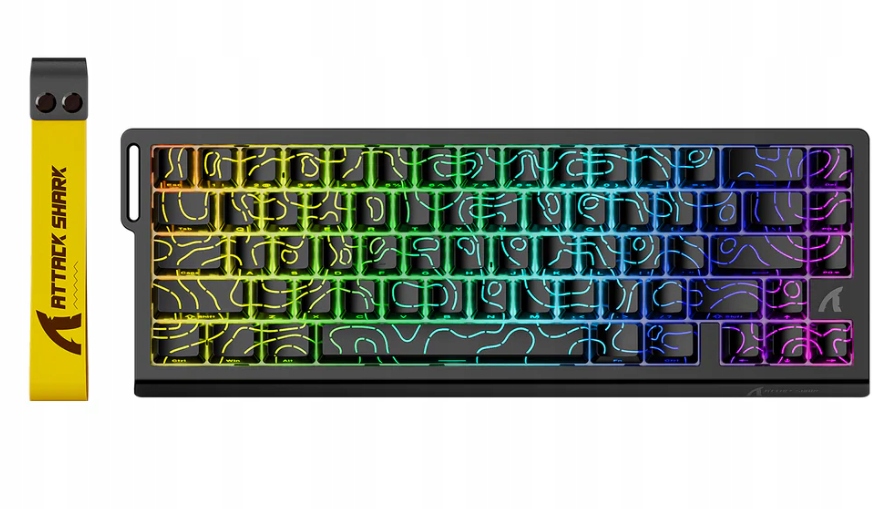 Czarna klawiatura magnetyczna Attack Shark X68 HE z podświetleniem RGB.